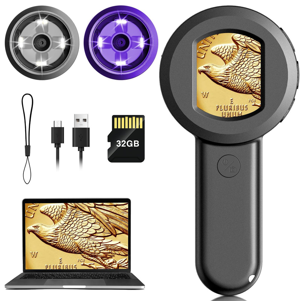 Pocket Digital Microscope Magnifying Glass with Light for Kids and Adults