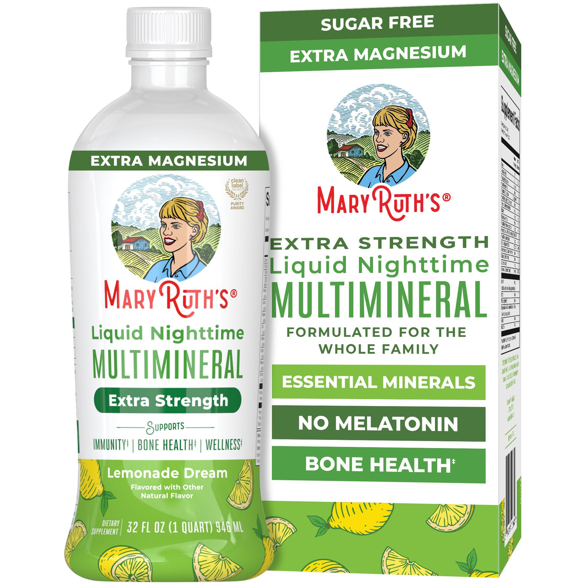 MaryRuth's Extra Strength Liquid Nighttime Multimineral, NO Melatonin, 32oz