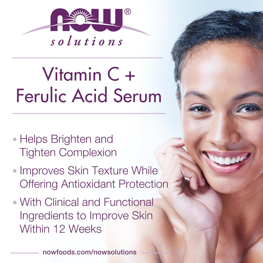 NOW Solutions, Vitamin C Serum Plus Ferulic Acid, Brightening, 1 fl. oz