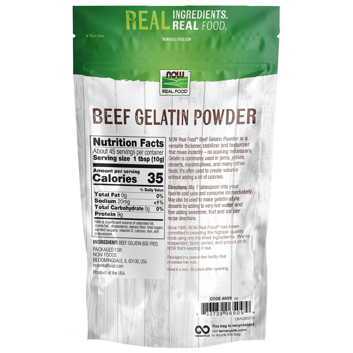 NOW Foods, Beef Gelatin Powder, Natural Thickening Agent, Source of Protein, 1-Pound (Packaging May Vary)
