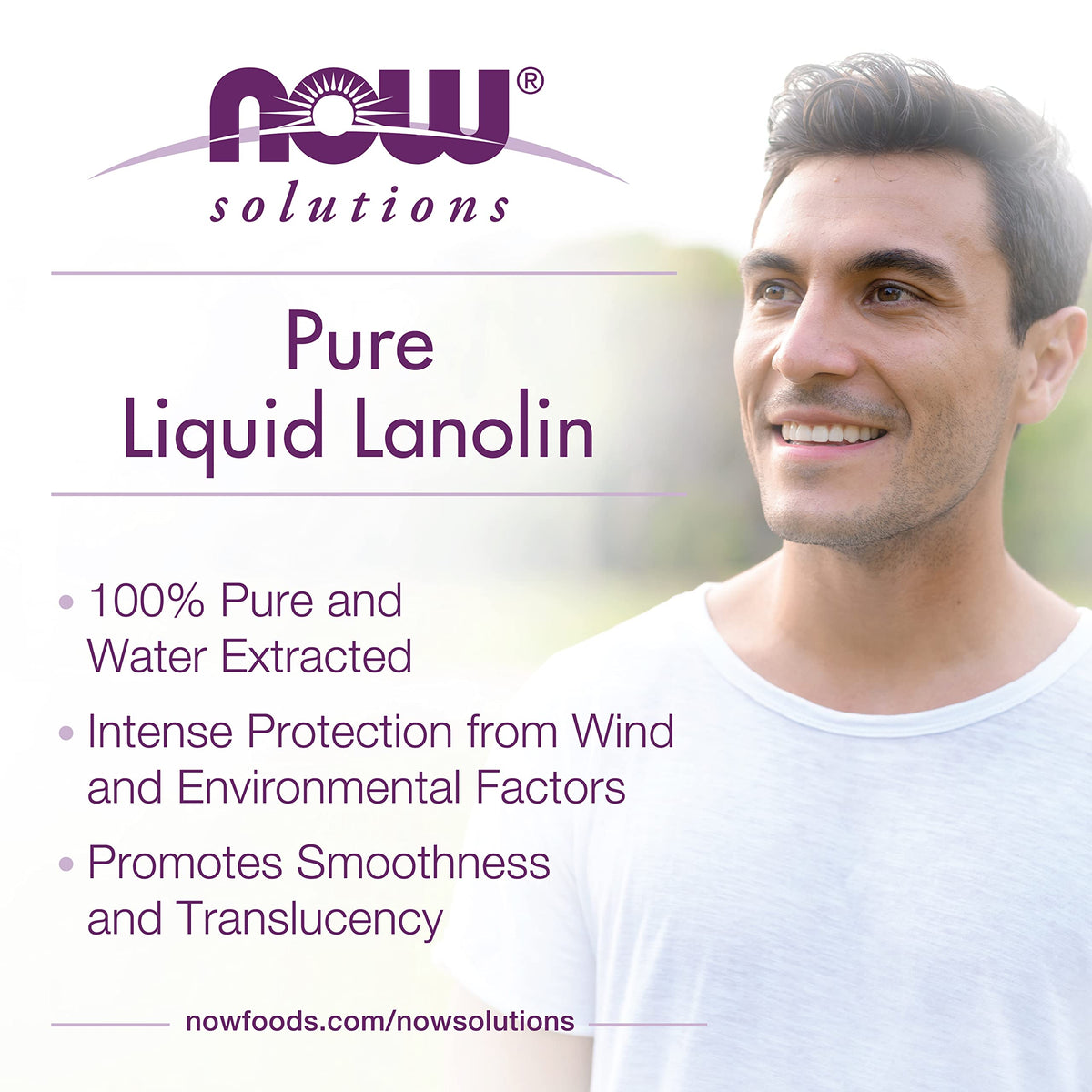 NOW Solutions, Liquid Lanolin, For Dry Rough Lips and Skin, 4 fl. oz