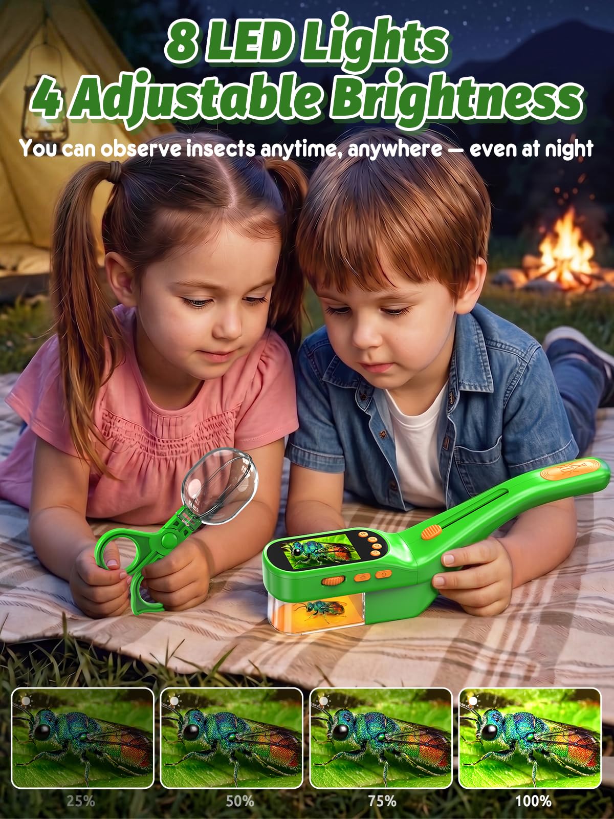 Acoath Bug Catcher, 2.4" IPS Screen Bug Catching Kit, Microscope for Kids