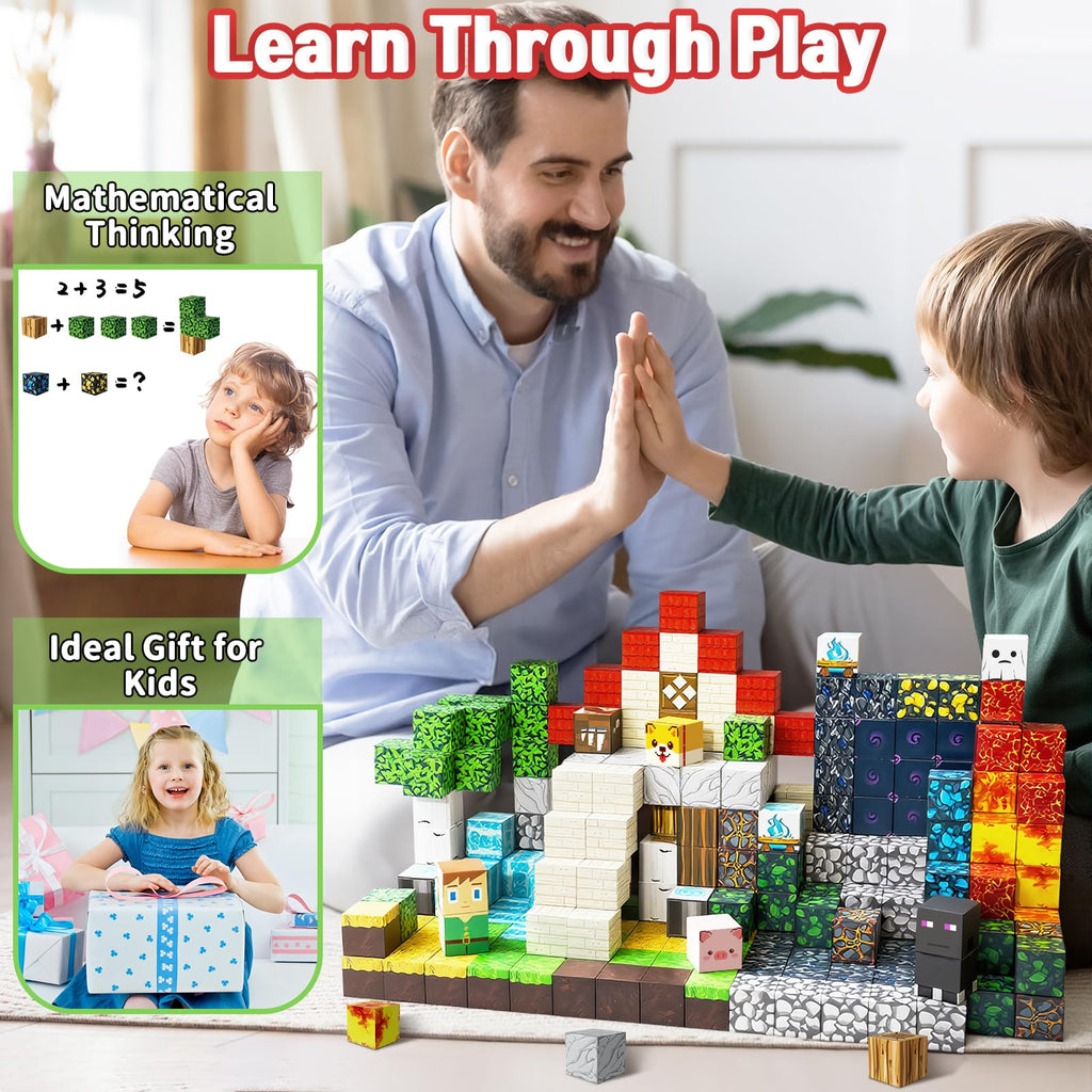 Intoypad 300PCS Magnetic Blocks, Magnetic Building Tiles STEM Toys for Kids