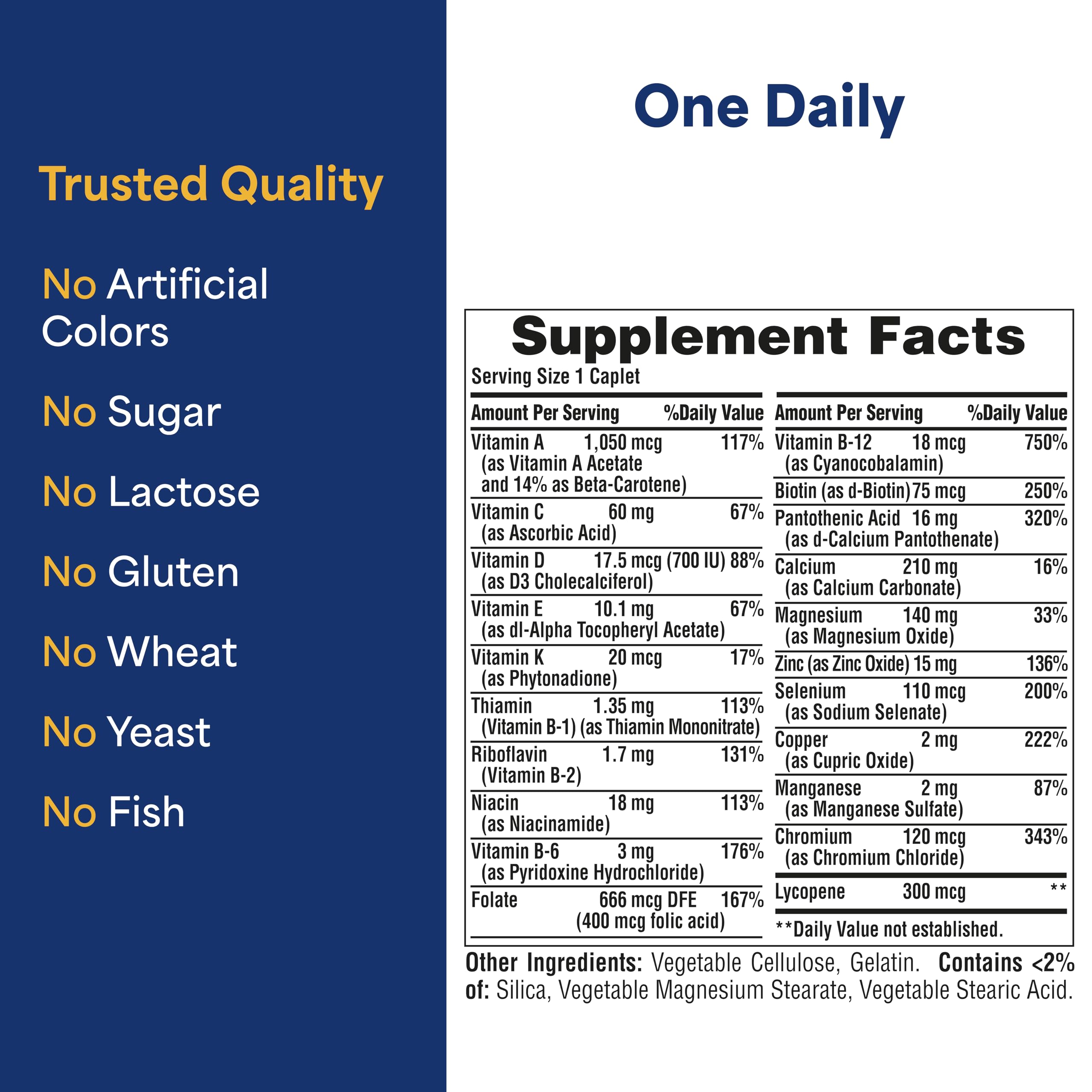 Puritan's Pride One Daily Men's Multivitamin, Dietary Supplement to Support Heart and Male Reproductive Health with Vitamin A, C, D, E, and Zinc, 3 Month Supply, 100 Count*