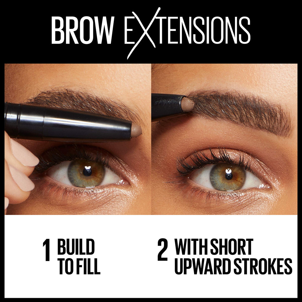 Maybelline Brow Extensions Fiber Pomade Crayon Eyebrow Makeup, Soft Brown, 1 Count