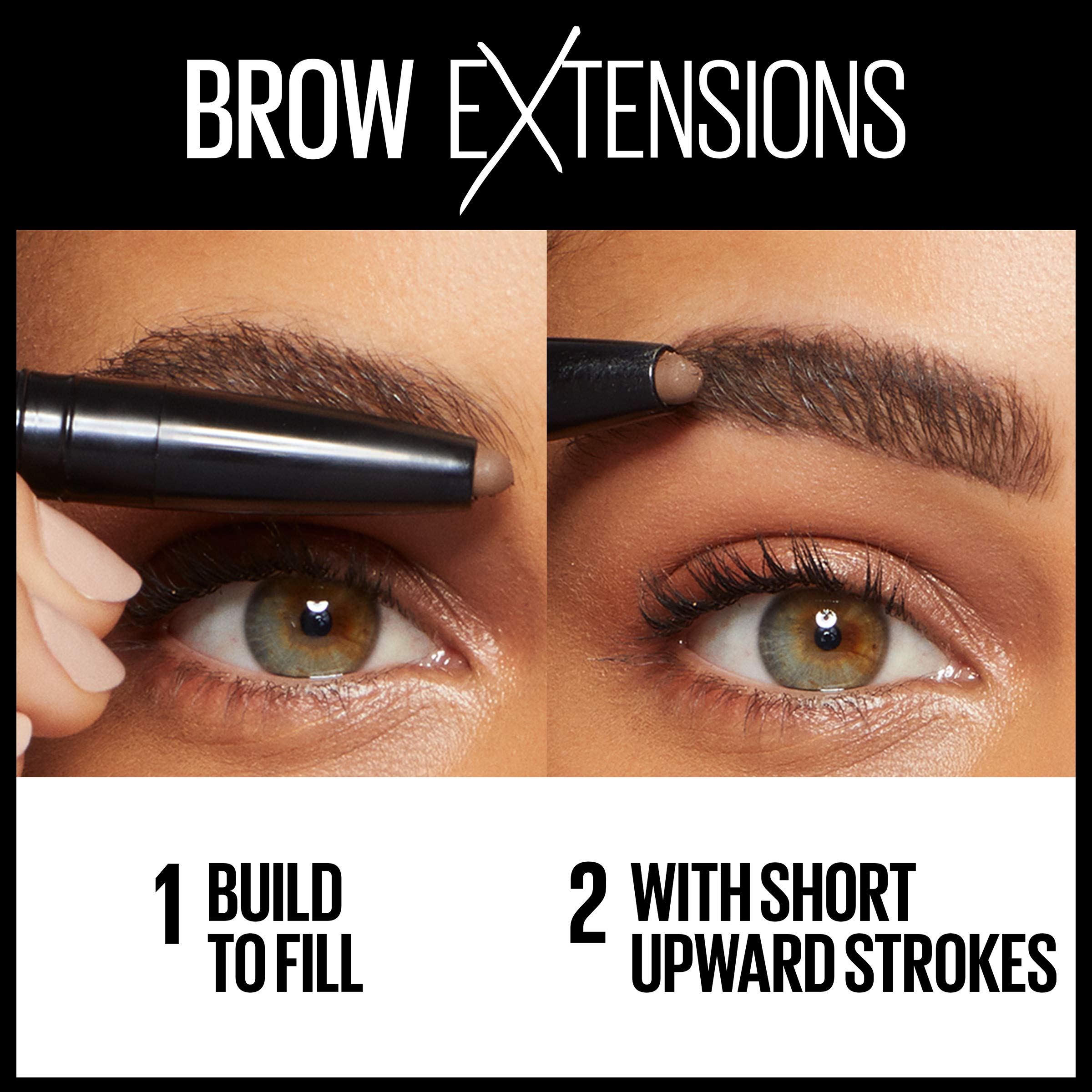 Maybelline Brow Extensions Fiber Pomade Crayon Eyebrow Makeup, Soft Brown, 1 Count
