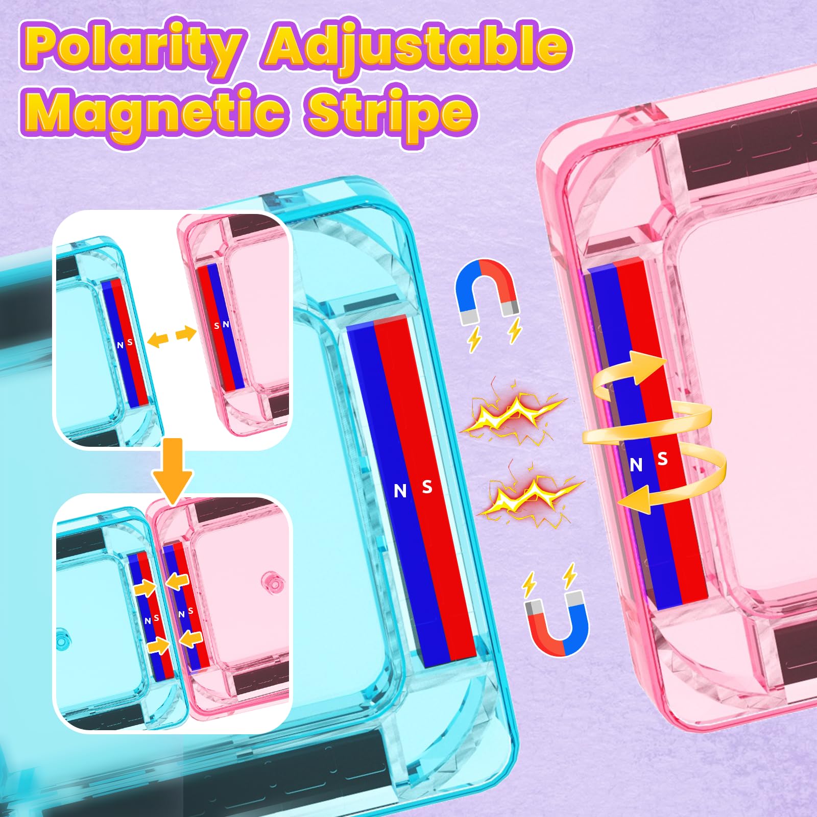 40PCS Magnetic Tiles Mini Travel Essentials Toddler Toys with Case Set, Preschool Montessori Education Magnetic Building Blocks Games Sensory Toys for 3 4 5 Year Old Boys Girls Birthday Gifts