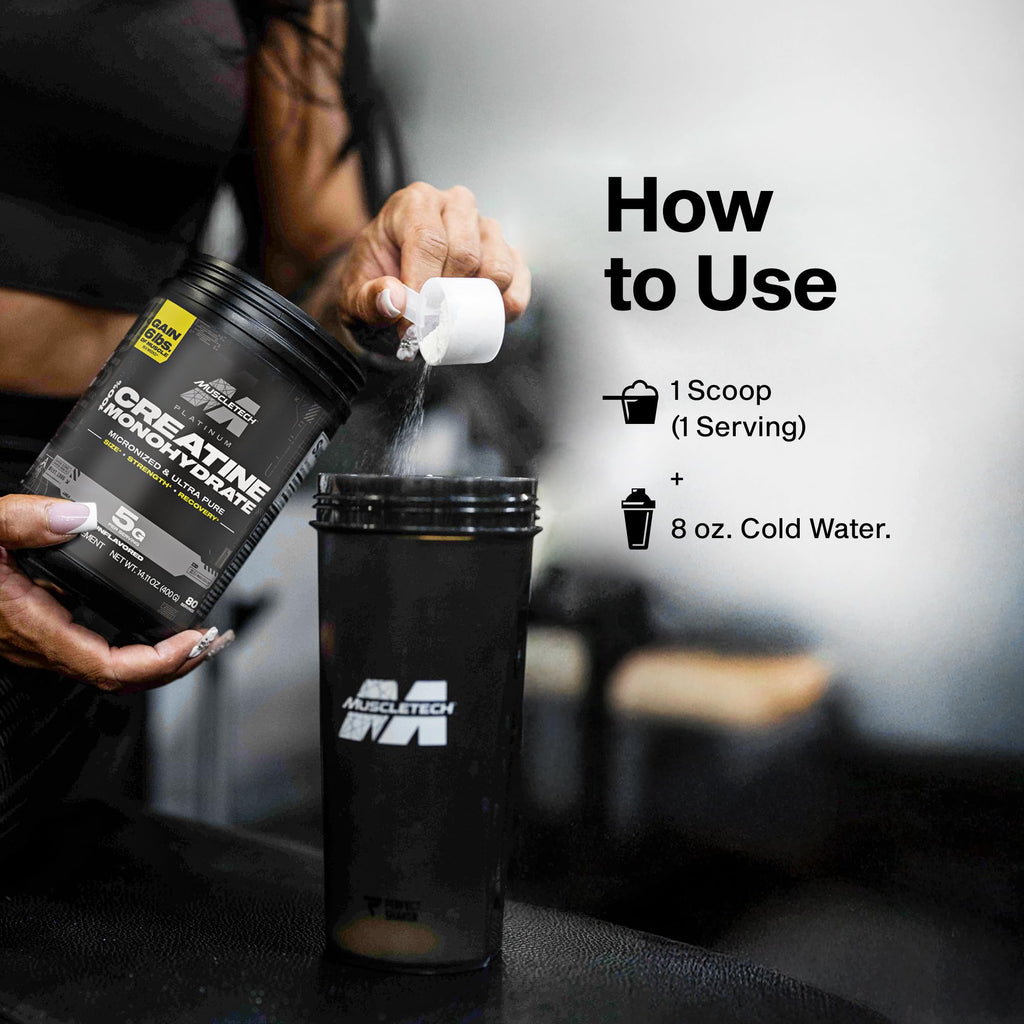 MuscleTech Creatine Monohydrate Powder, Platinum Pure - Unflavored Micronized Creatine for Men & Women - Workout Supplements for Performance, Muscle Recovery & Builder-(80 Servings) Packaging May Vary