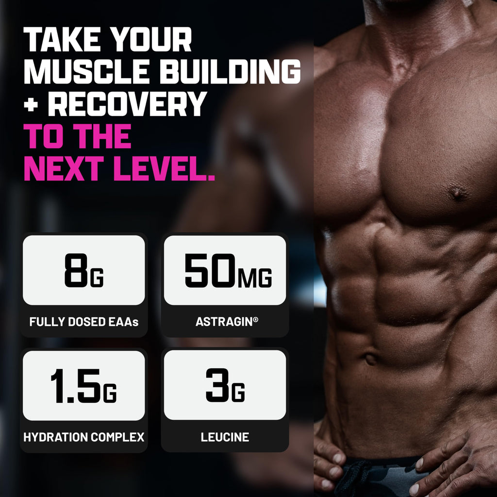 Nutrex Research EAA Hydration | EAAs + BCAA Powder | Muscle Recovery, Strength, Muscle Building, Endurance | 8G Essential Amino Acids + Electrolytes | Strawberry Watermelon 30 Serving