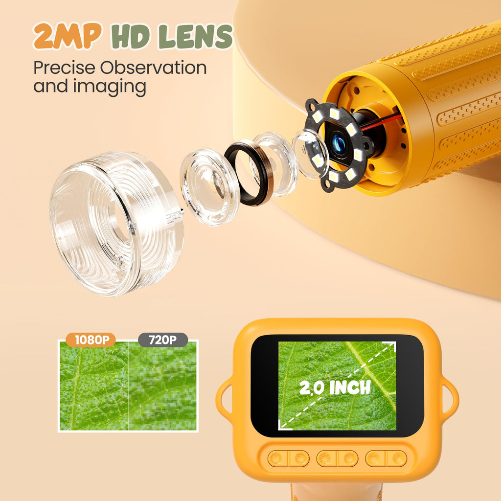 1000X Portable Handheld Digital Microscope for Kids with HD2.0 IPS Screen
