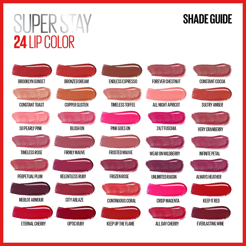 Maybelline Super Stay 24, 2-Step Liquid Lipstick Makeup, Long Lasting Highly Pigmented Color with Moisturizing Balm, Perpetual Plum, Purple, 1 Count
