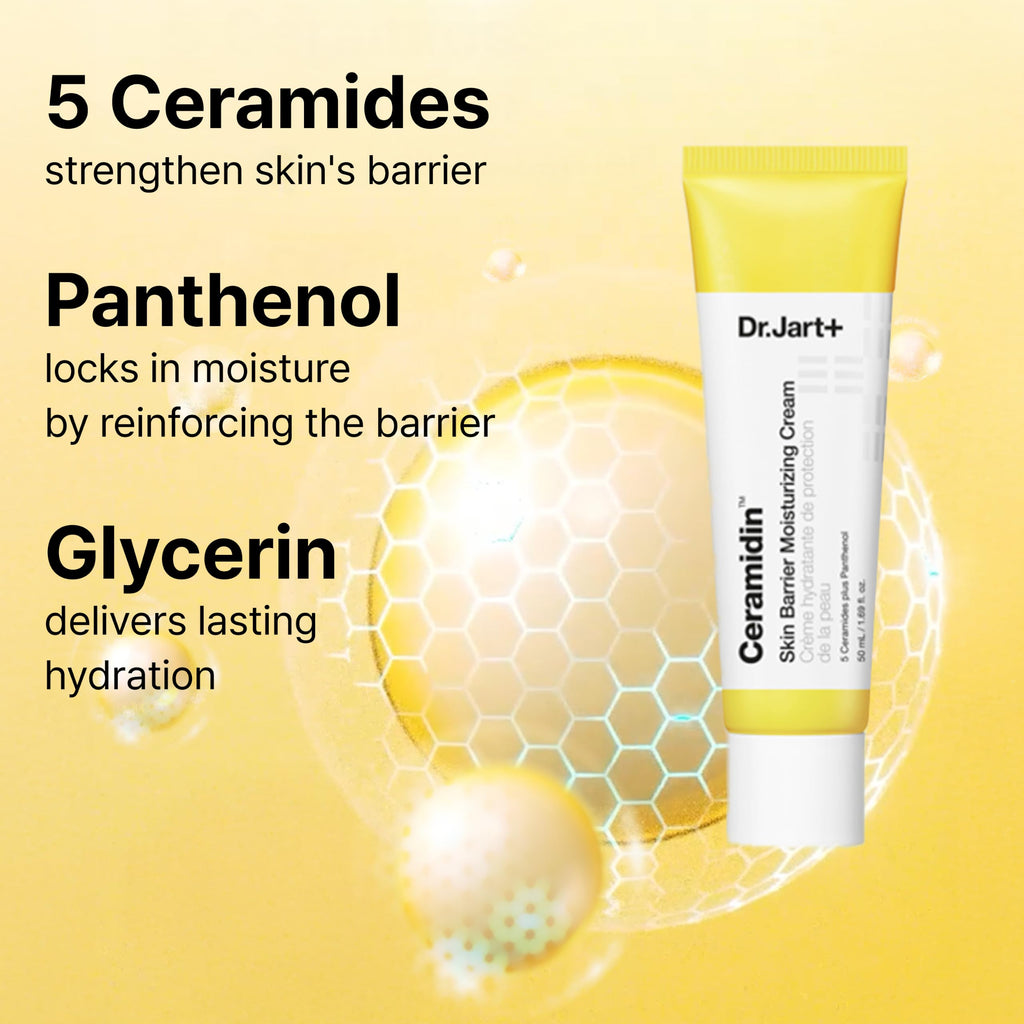 Dr.Jart+ Ceramidin Skin Barrier Korean Face Cream Moisturizer with Ceramides and Panthenol | Korean Skin Care, 1.69 Fl Oz