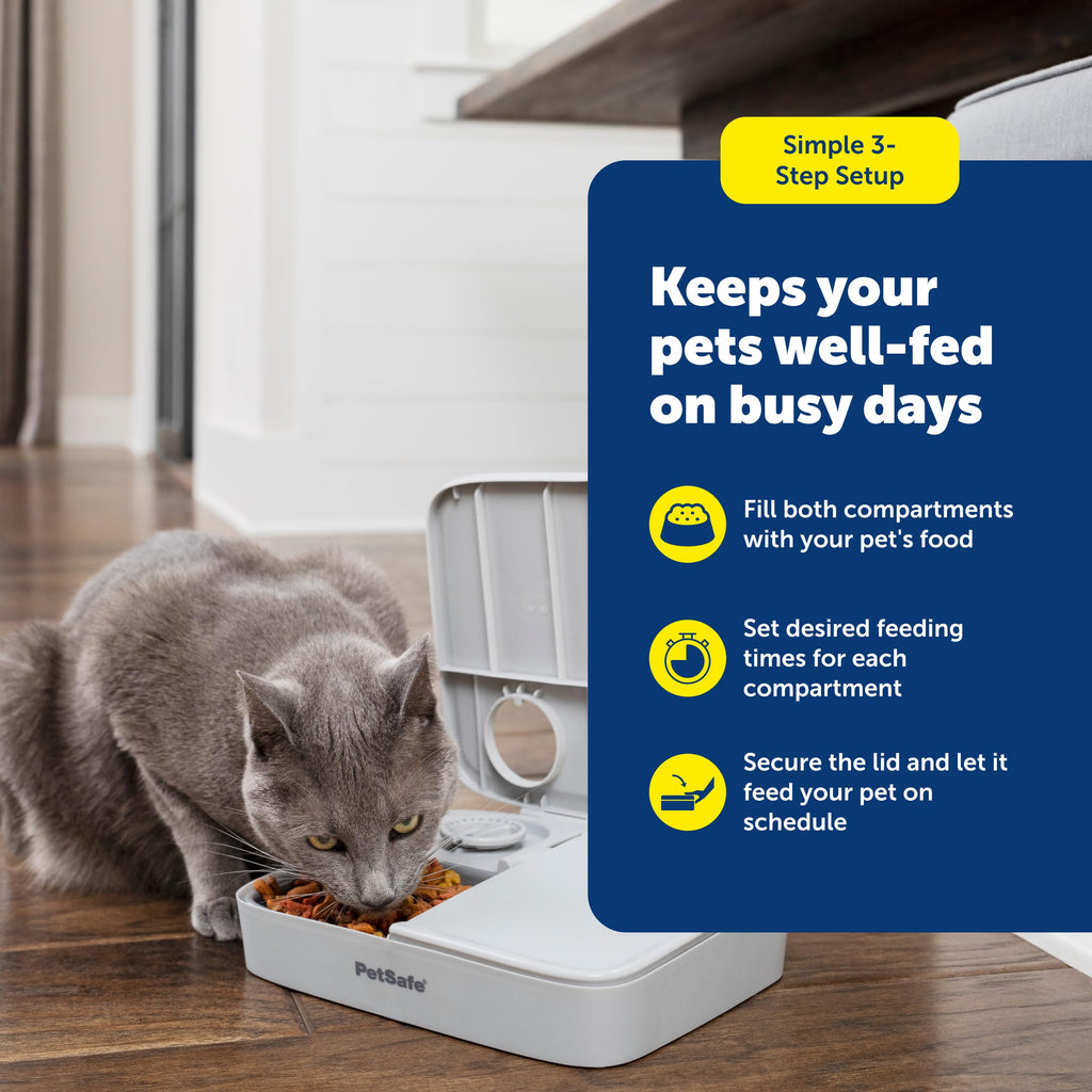 PetSafe Analog 2 Meal Pet Feeder, Dog & Cat, 3 Cup/16 oz, Tamper-Resistant