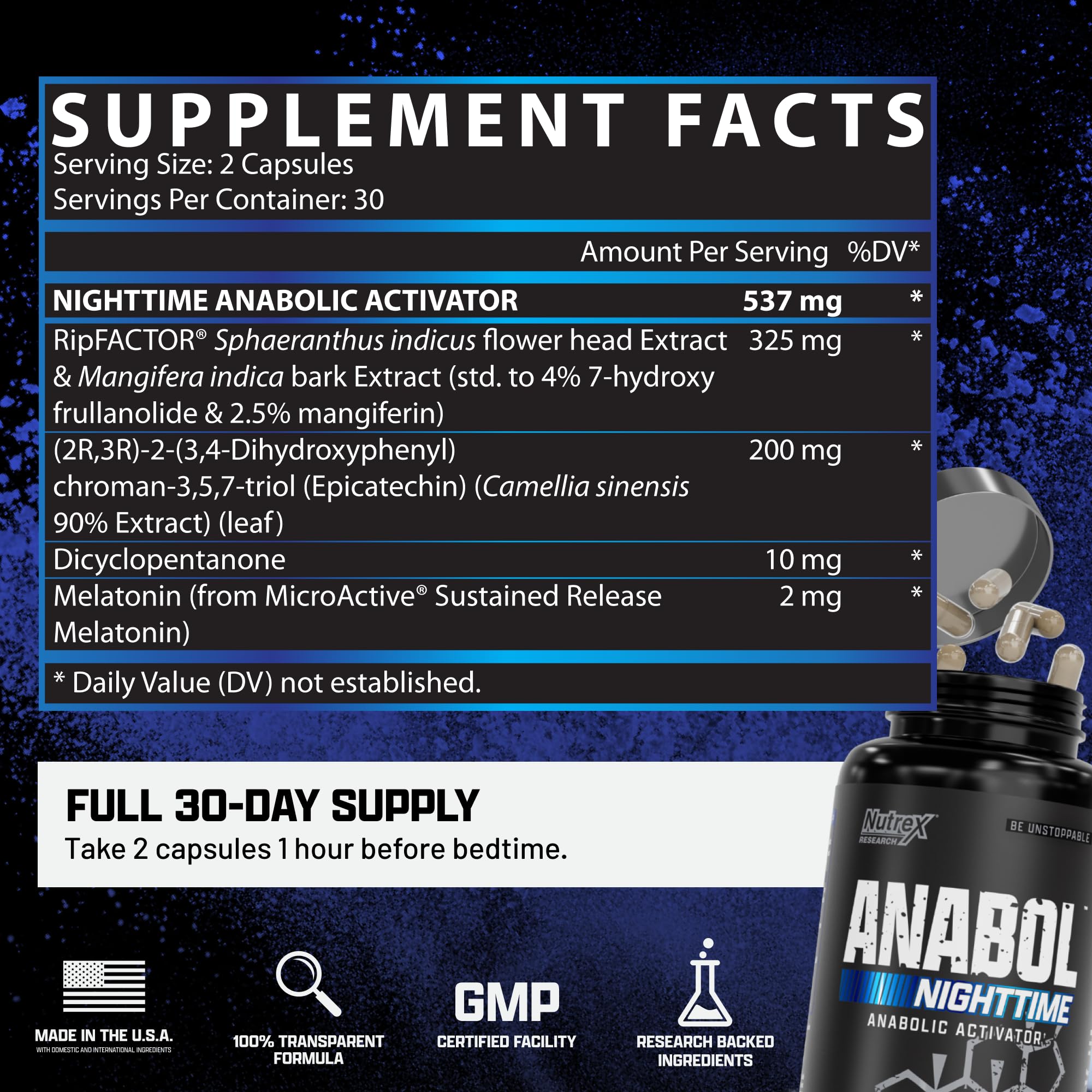 Nutrex Anabol Hardcore & Anabol Nighttime Muscle Builder Bundle