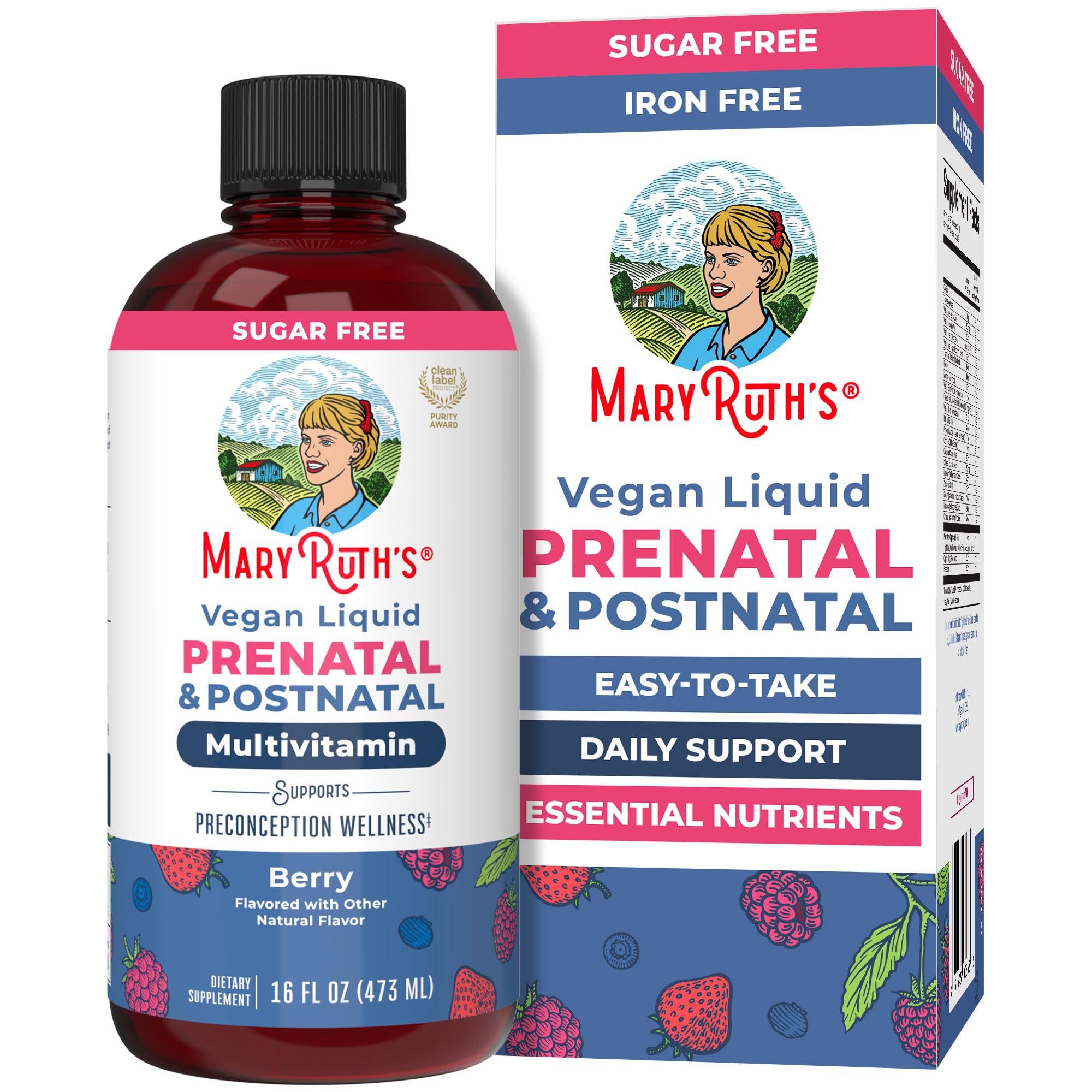 MARYRUTH'S Postnatal & Prenatal Liquid Multivitamin for Women, 16 oz, Vegan
