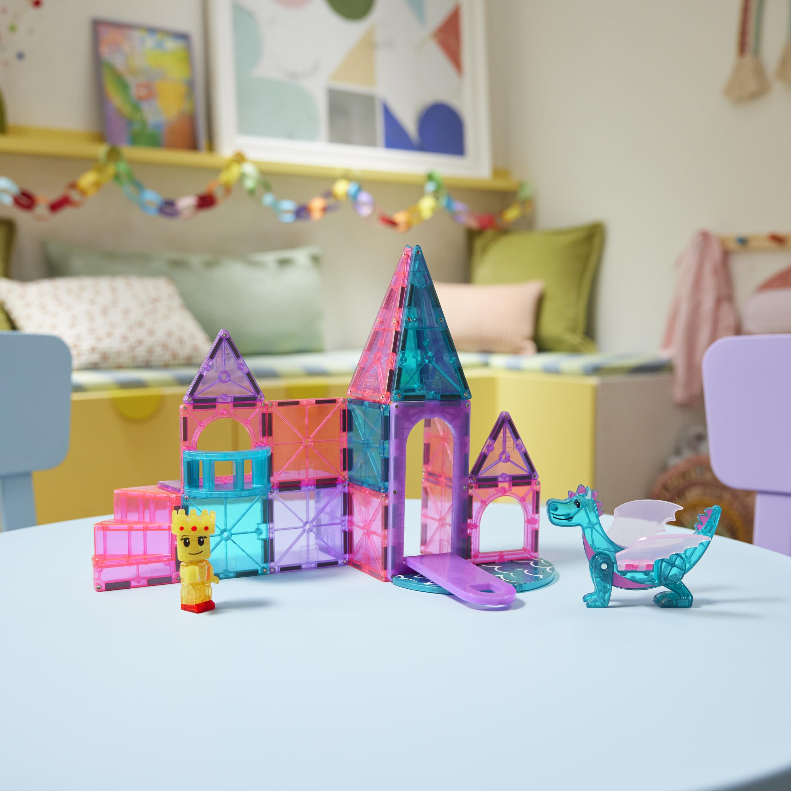 MAGNA-TILES Castle 25-Piece Magnetic Construction Set, The Original Magnetic Building Brand