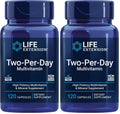 Life Extension Two-Per-Day Multivitamin, Vitamins B, C, D, zinc, Packed with Over 25 Vitamins, Minerals & extracts, Two-Month Supply, Non-GMO, Gluten-Free, 120 Capsules (Pack of 2)