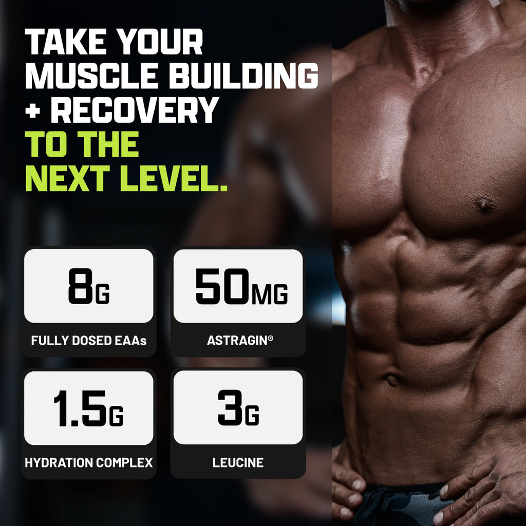 Nutrex Research EAA Hydration | EAAs + BCAA Powder | Muscle Recovery, Strength, Muscle Building, Endurance | 8G Essential Amino Acids + Electrolytes | (Packaging My Vary) 30 Servings (Lemon Lime)