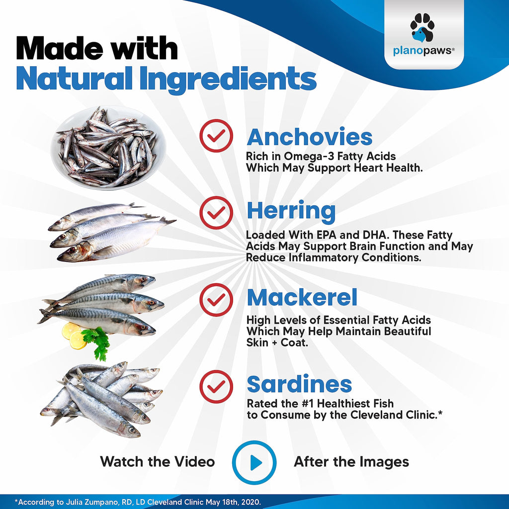 Omega 3 Fish Oil for Dogs - Supports Shedding and Itching, Skin and Coat