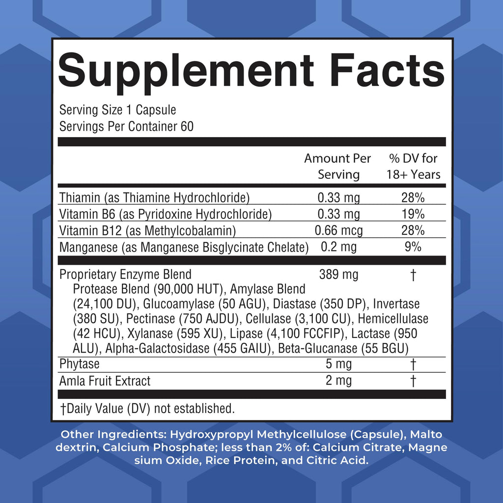MARYRUTH'S Ultra Digestive Enzymes, Gut Health Supplement, 60 Count, Lipase