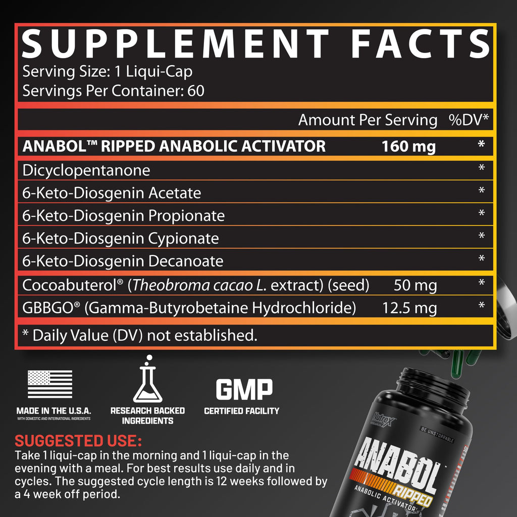 Nutrex Research Anabol Stack | Anabol Hardcore, Anabol Ripped and Anabol Nighttime PM Bundle