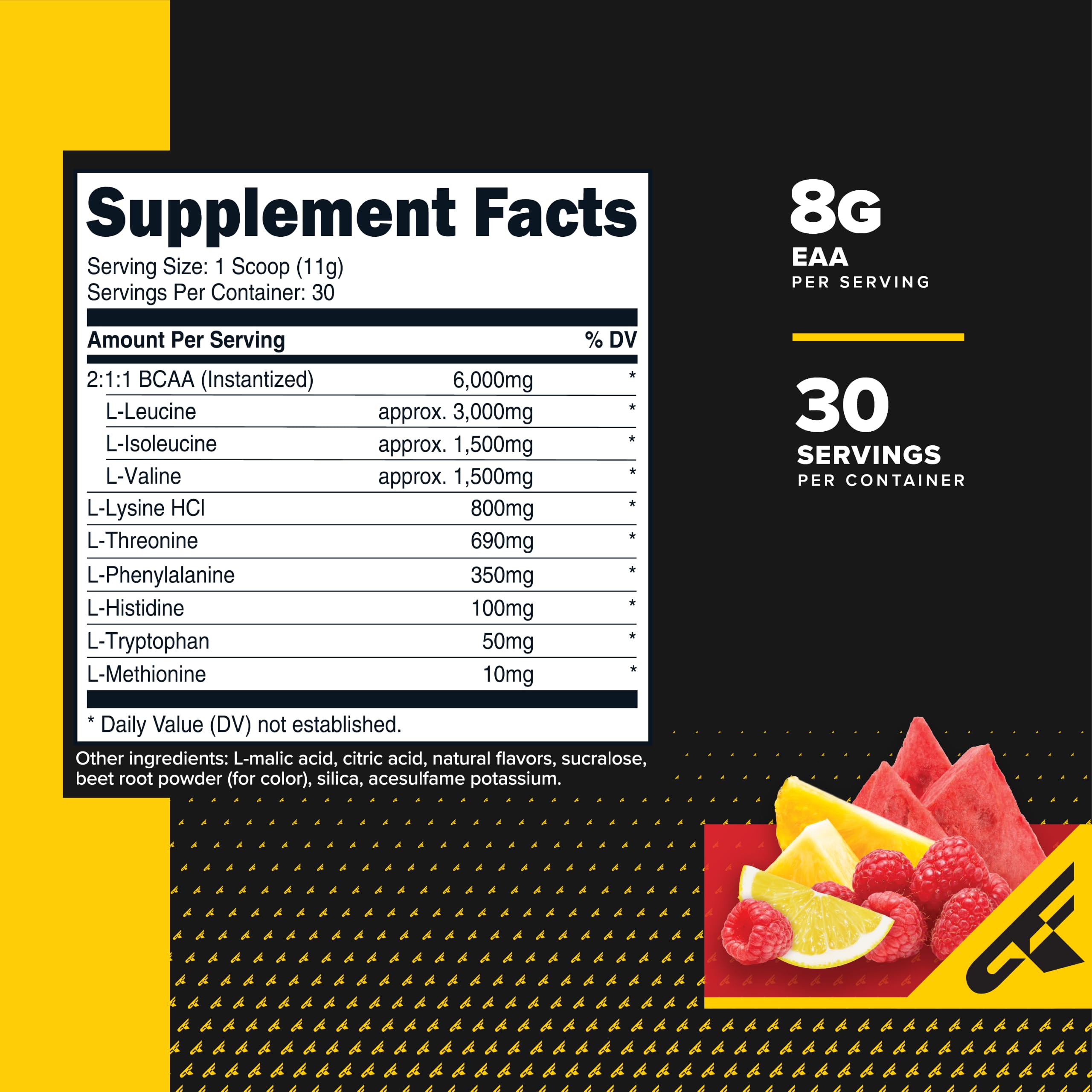 Primaforce EAA Powder (30 Servings, Fruit Punch Flavor) | Essential Amino Acids for Pre/Intra Workout and Recovery - Non-GMO and Gluten Free