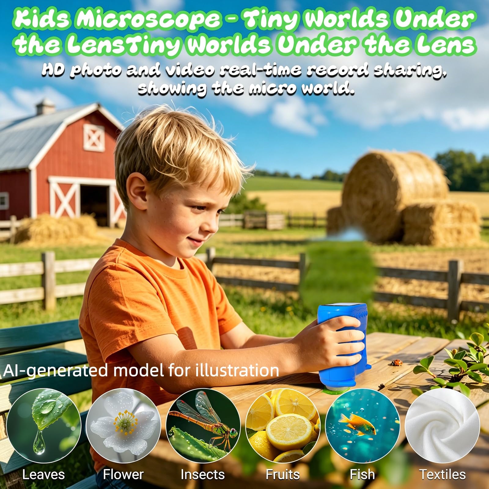 Pozifu 2 in 1 Kids Microscope and Telescope, STEM Educational Toy
