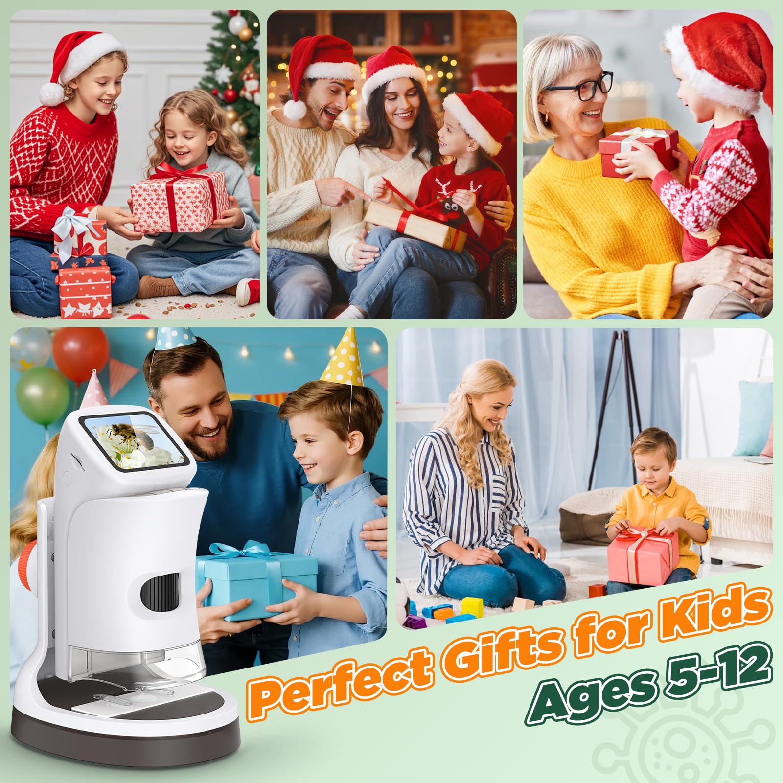 Kids Digital Microscope 1000X 1080P with Screen | Handheld Pocket Microscope for Kids 5-12, Portable Rechargeable STEM Science Kit, Educational Toy Gift for Boys & Girls (2026 New)