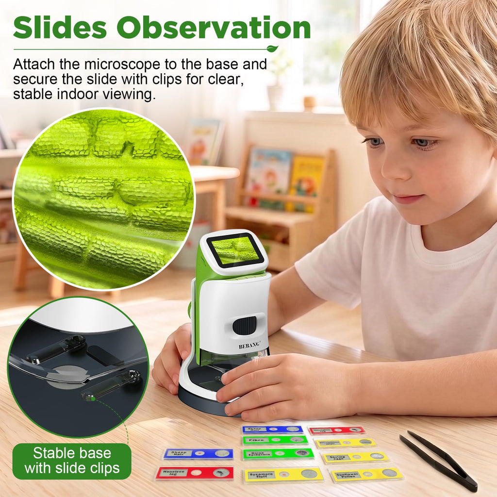 Kids Digital Microscope with Detachable Stand: STEM Science Kit Gift Toys