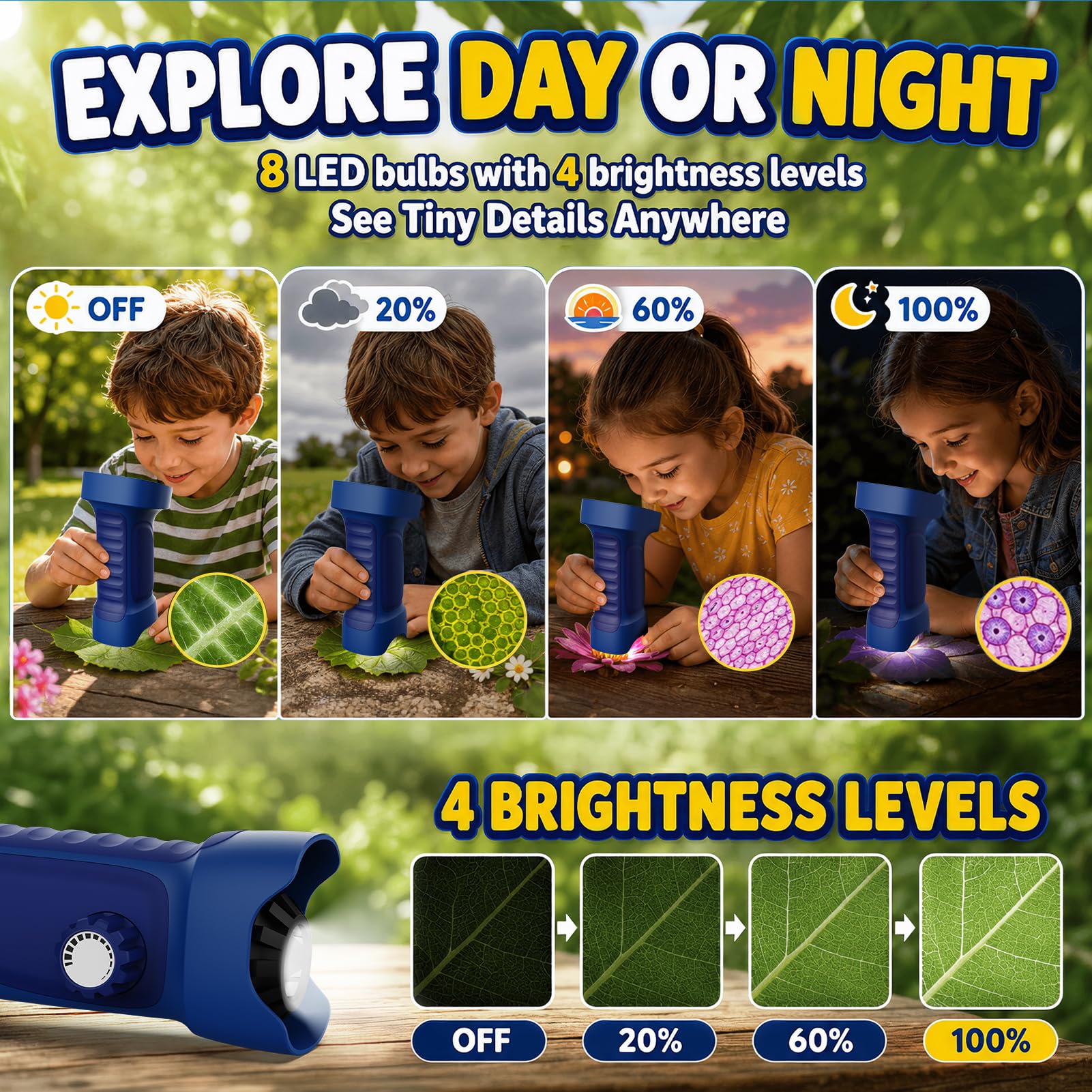 1000X Handheld Digital Microscope for Kids: Explorer 4K Magnifying Glass