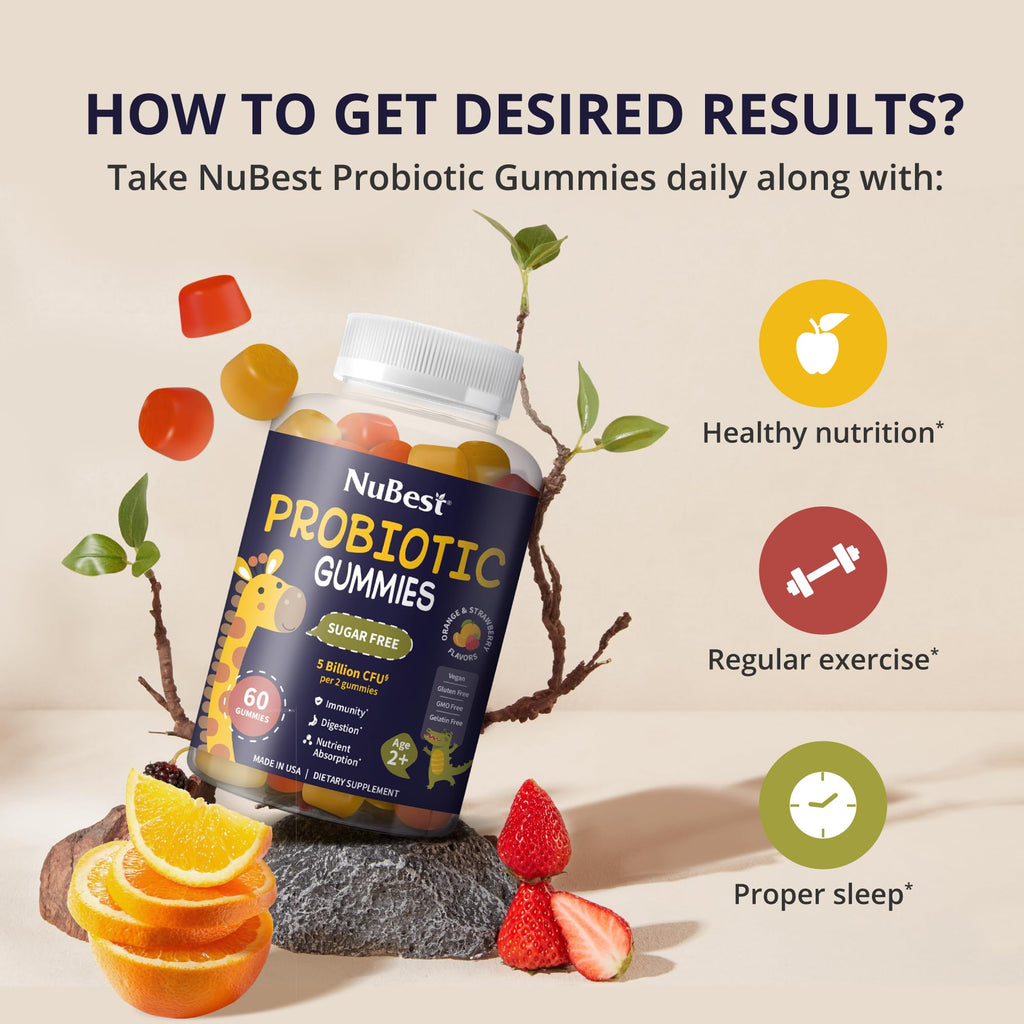 Omega 3 Gummies & Probiotic Gummies Bundle - Brain Growth, Eye Health, Digestive Support in Kid-Friendly Gummies