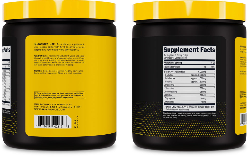 Primaforce EAA Powder (30 Servings, Tropical Punch) - Essential Amino Acids for Pre/Intra Workout and Recovery - Non-GMO and Gluten Free