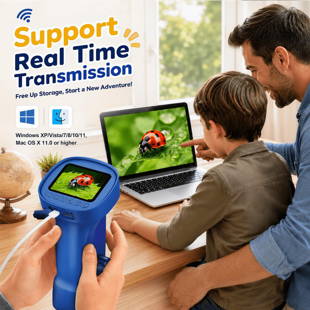 1000X Handheld Digital Microscope for Kids: Explorer 4K Magnifying Glass