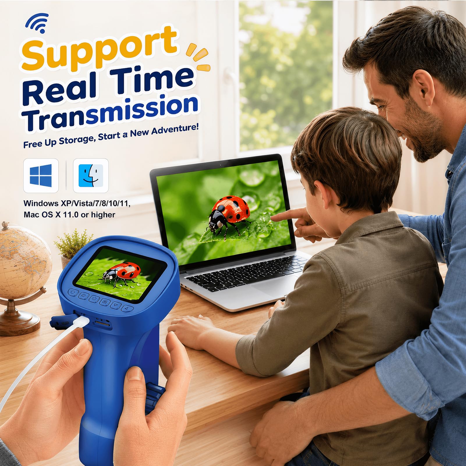 1000X Handheld Digital Microscope for Kids: Explorer 4K Magnifying Glass