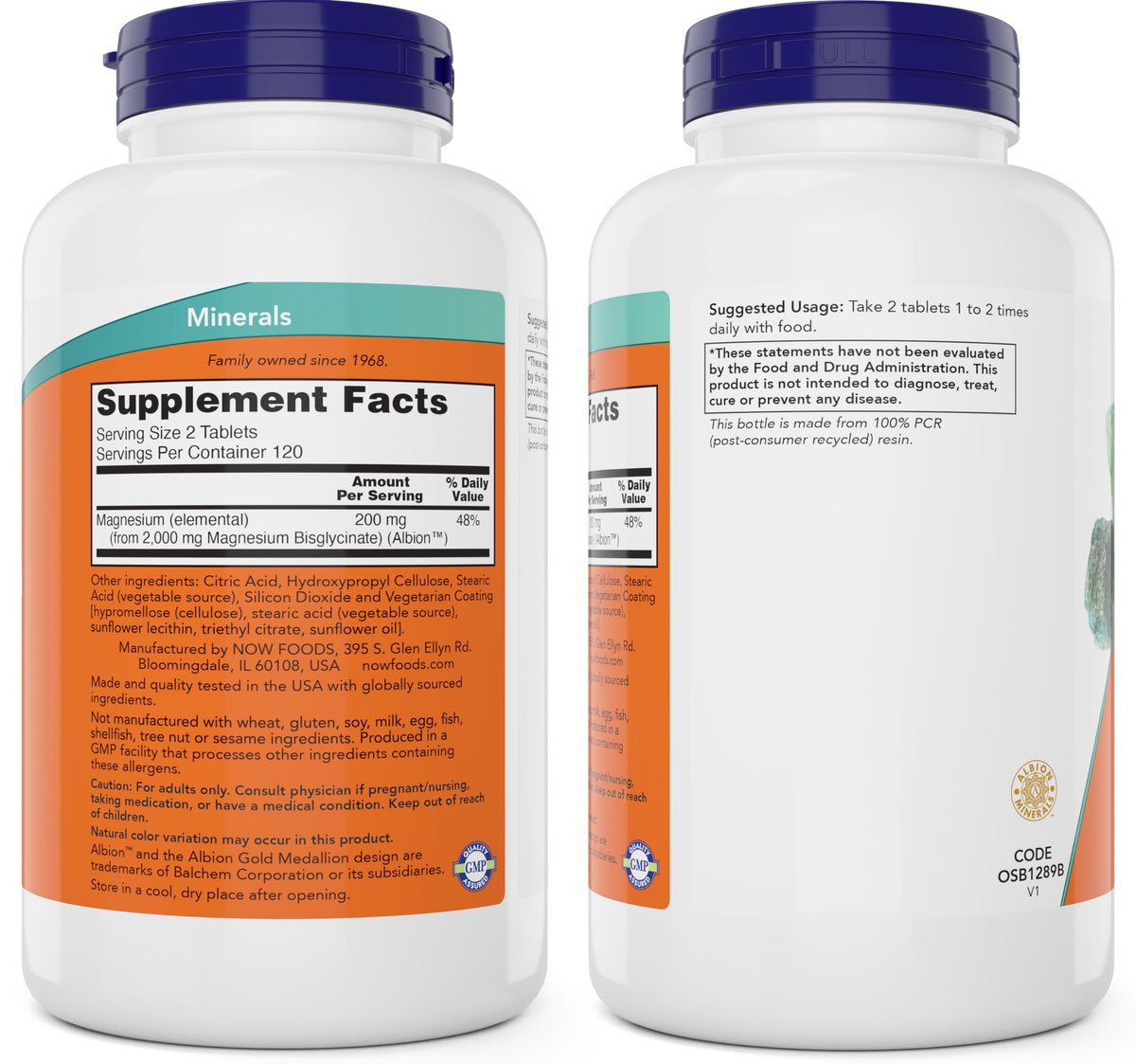 Now Foods Magnesium Glycinate, 240 Tablets, Non-GMO