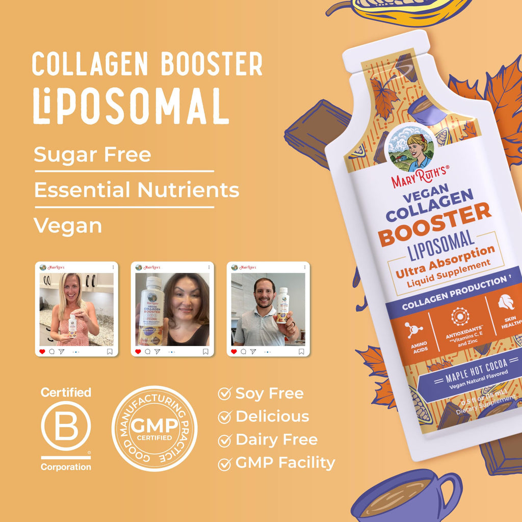 MARYRUTH'S Vegan Collagen Booster Liposomal, Sugar Free, 14 Servings
