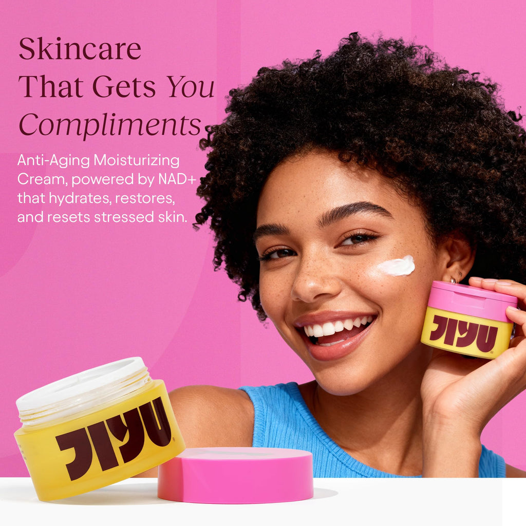 JIYU Korean Skincare Bundle – NAD+ Hydrating Face Moisturizer (50 ml) + Toning Toner Pads (100 Count) – Brightening & Hydrating Daily Skincare Routine for All Skin Types
