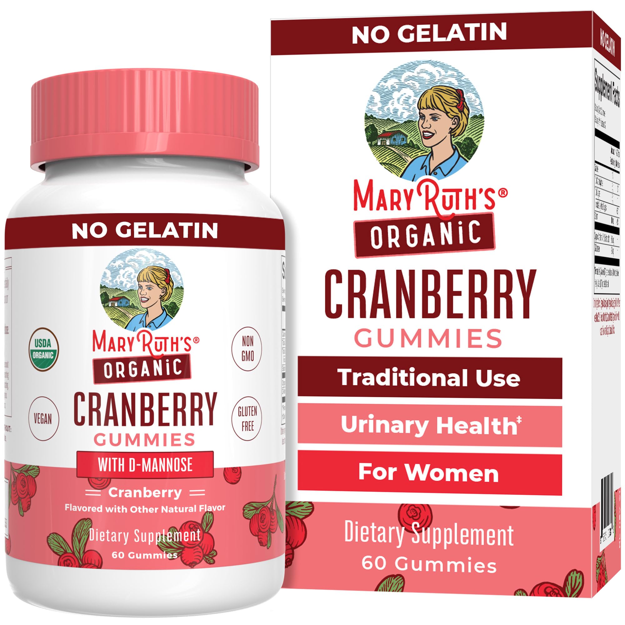 MARYRUTH'S USDA Organic Cranberry Gummies - 500mg, 30 Servings, Non GMO
