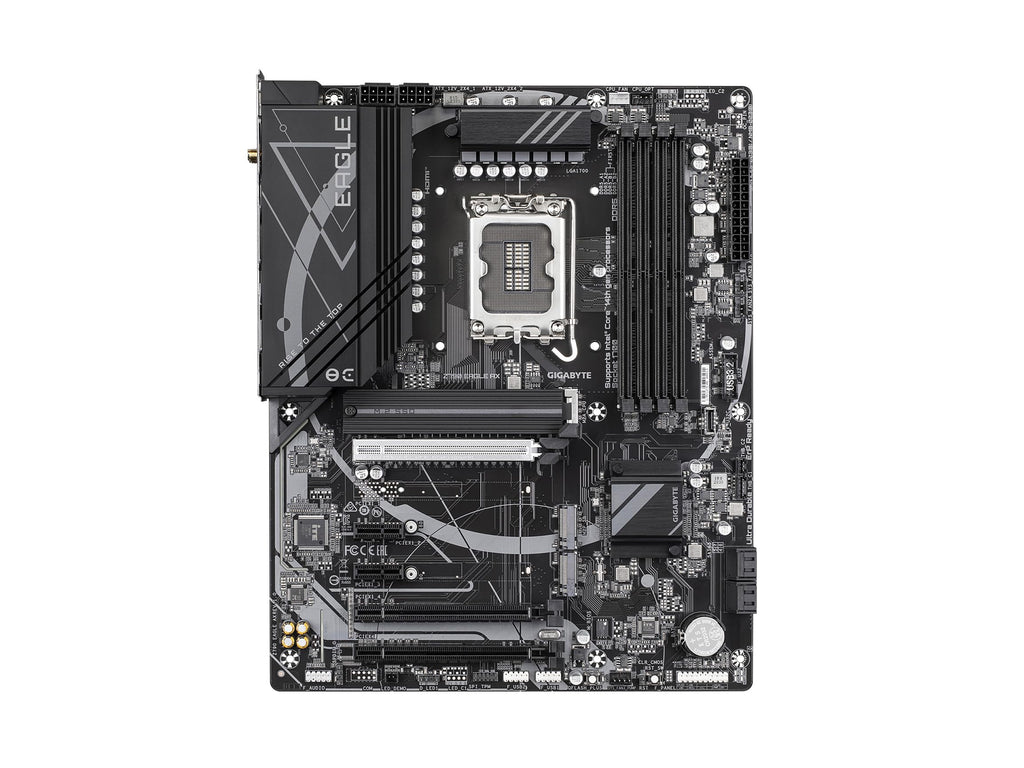 GIGABYTE Z790 Eagle AX LGA 1700 ATX Motherboard, Support Intel Core 14th/13th/12th Gen, DDR5, 12+1+1 Power Phase, 3X M.2, PCIe 5.0, USB-C 3.2, WIFI6E, 2.5GbE, Q-Flash, EZ-Latch, RGB Fusion