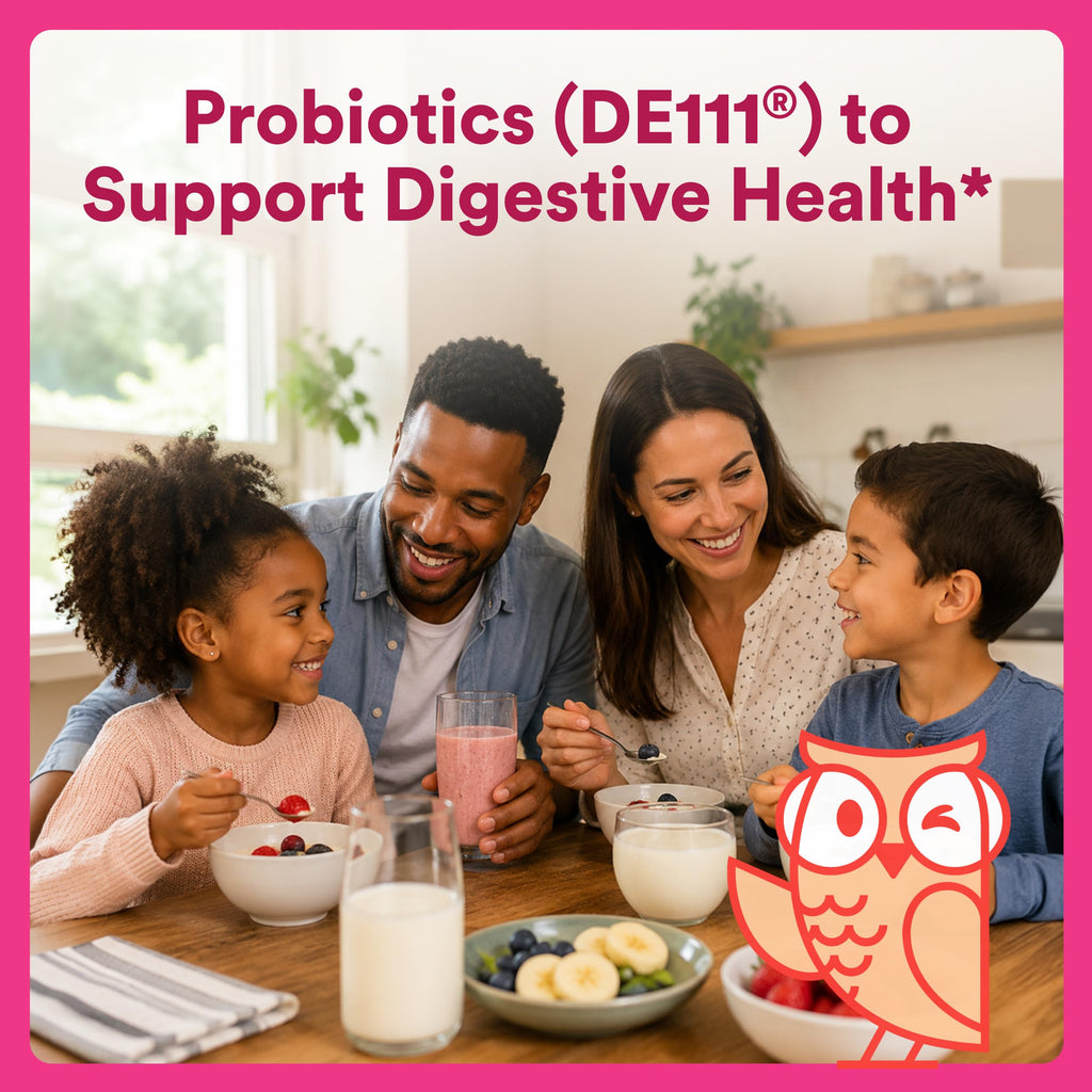 SmartyPants Kids Probiotic & Prebiotic Gummies for Digestive Health: Gut Health Supplement, Clinically Studied Prebiotic for Immune Support, Grape, 60 Count (30 Day Supply)