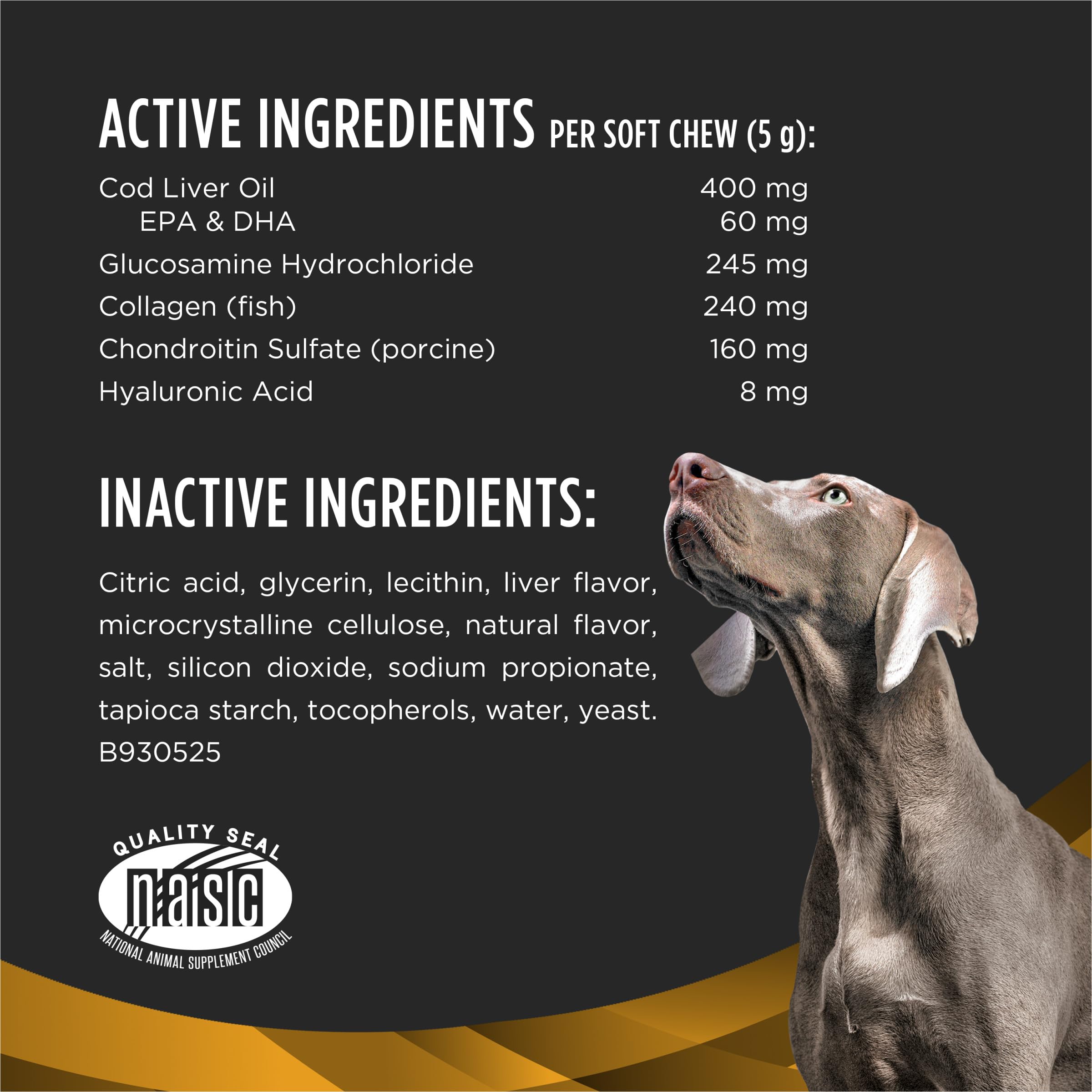 Pro Plan Veterinary Diets Joint Care Mobility Large Breed Dog Joint Supplement with Glucosamine, Chondroitin, Collagen and Hyaluronic Acid