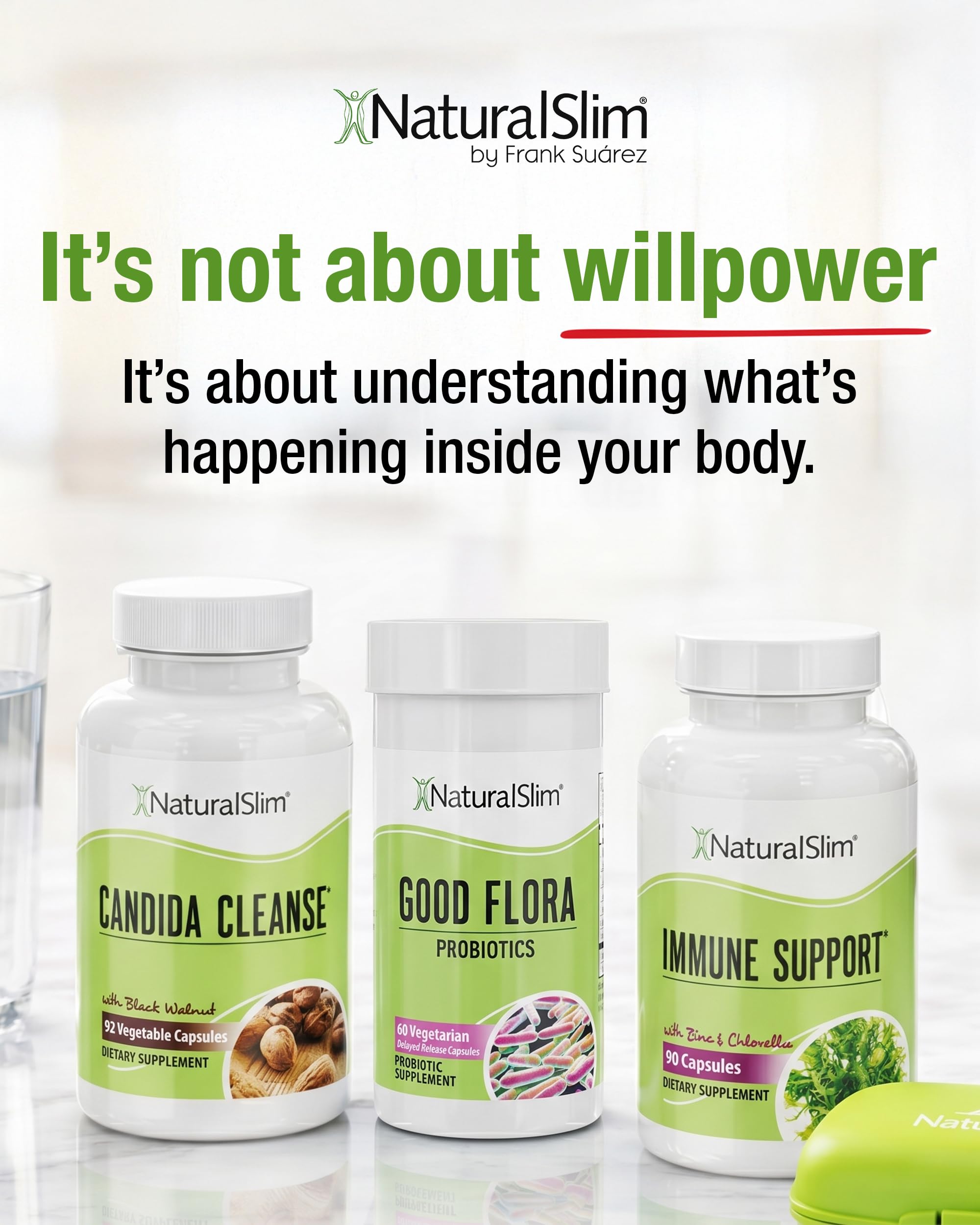 NaturalSlim Gut Cleanse Support Supplements Bundle - Candiseptic Kit Anti Overgrowth, Gut & Colon Cleansing 242 Capsules Total - 28 Days Cleansing Program Formulated by Frank Suarez (1 Pack)