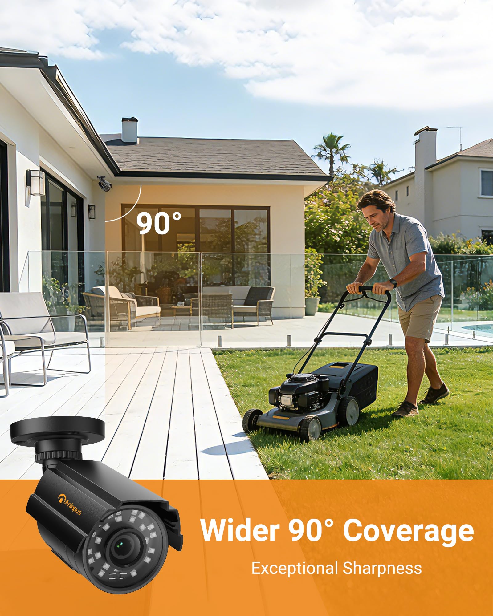 Anlapus 1080P Hybrid 4-in-1 Security Camera, Indoor Outdoor CCTV Bullet Cam