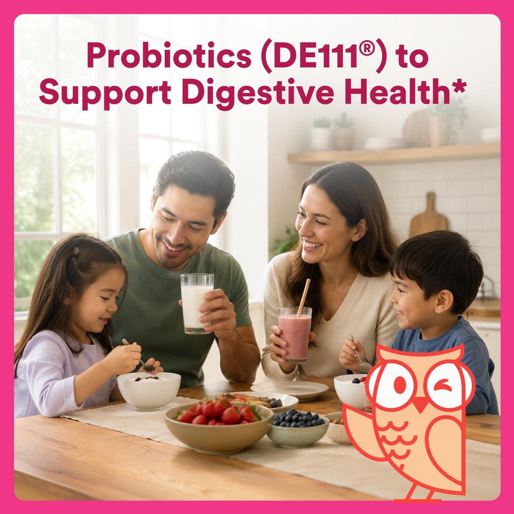 SmartyPants Kids Probiotic & Prebiotic Gummies for Digestive Health: Gut Health Supplement, Clinically Studied Prebiotic for Immune Support, Strawberry, 60 Count (30 Day Supply)