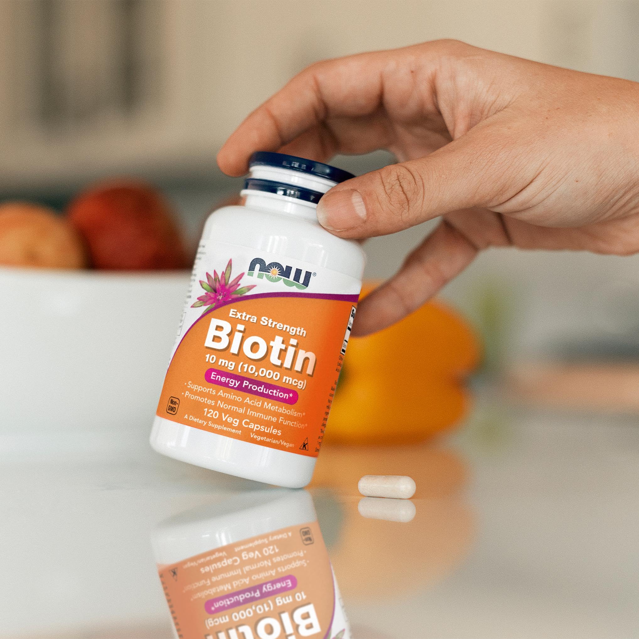 NOW Foods Supplements, Biotin 10 mg (10,000 mcg), Extra Strength, Energy Production*, 120 Veg Capsules
