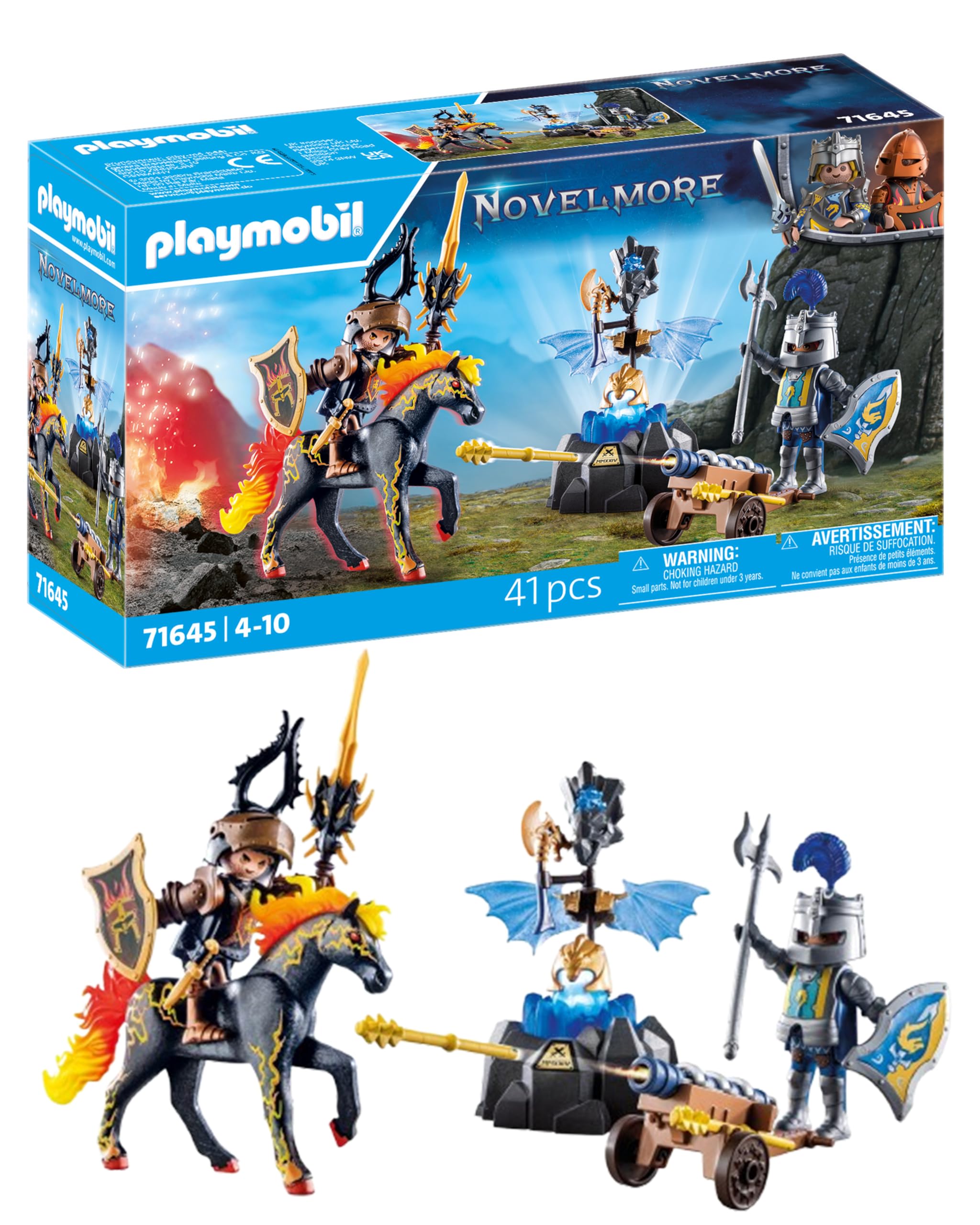 Playmobil Novelmore 71645 Guarding the Armor, Includes Two Knights, a Horse, and Valuable Armor, Action-Packed Toy for Children from 4 Years