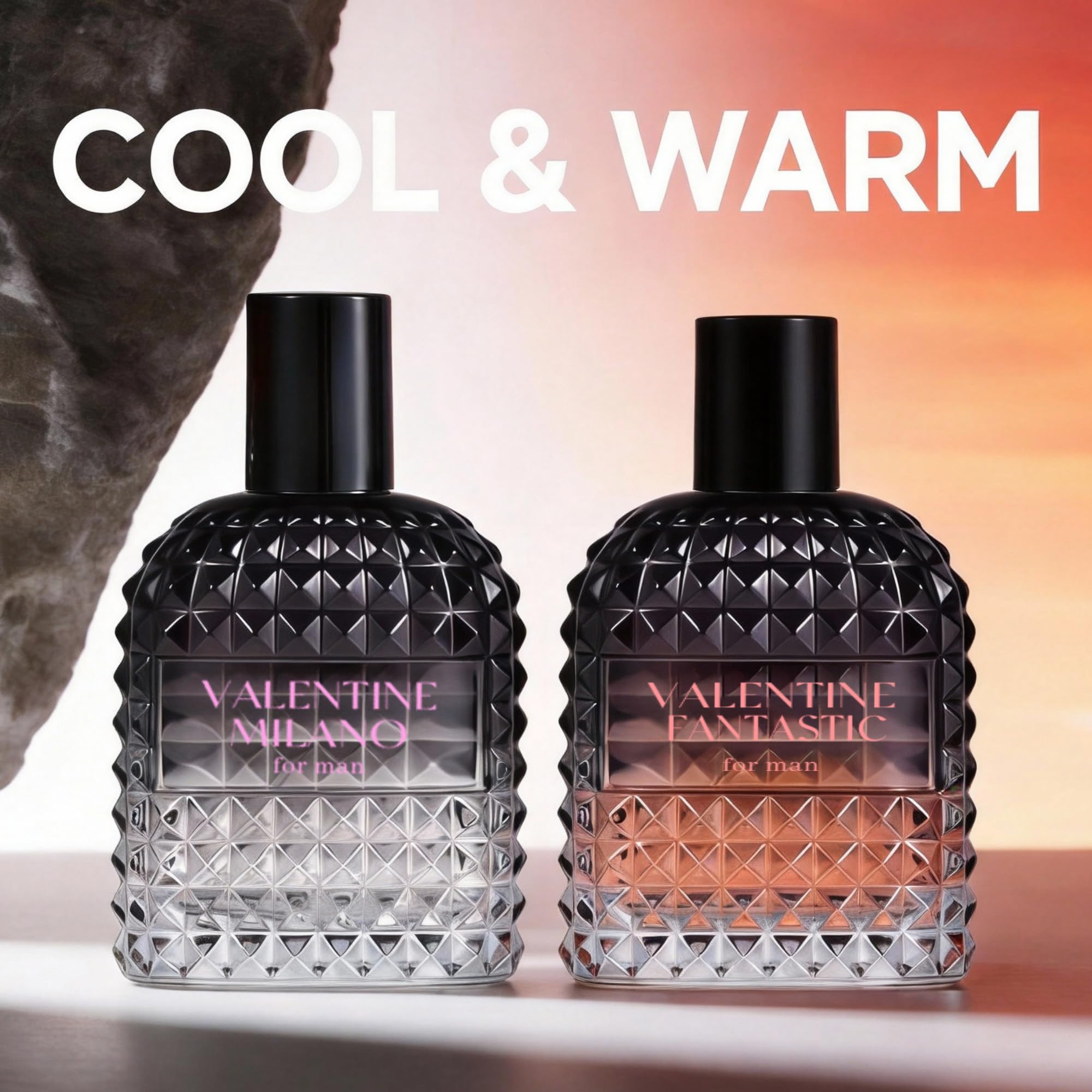 A CENTER Valentine Cologne 4pcs/50ml*4 Eau de Parfum Set for Men Floral&Woody Fragrance Combo Men's Gift Box