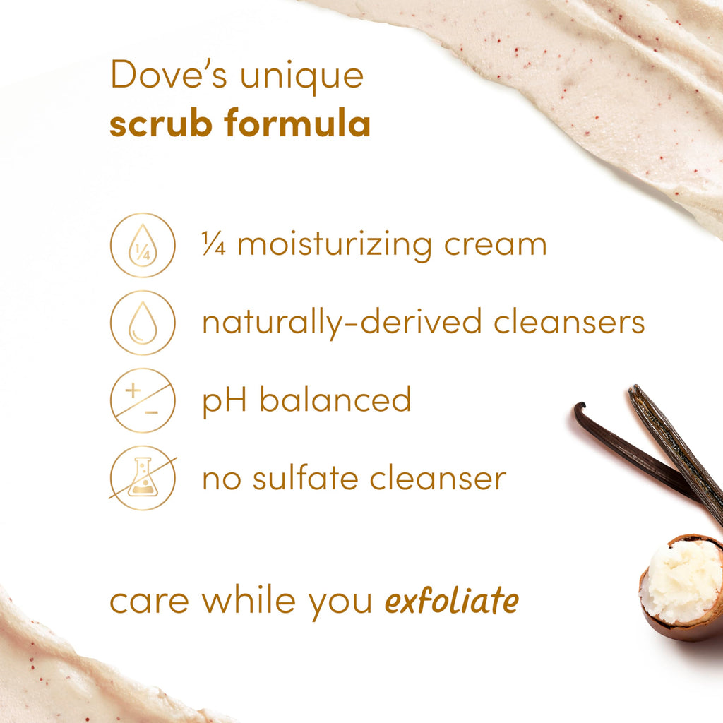 Dove Body Scrub Vanilla Sugar & Shea Butter, 15 oz