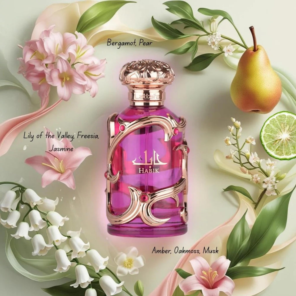 Lattafa Habik – Floral, Fruity, Fresh, Musky – Eau de Parfum Spray Long-Lasting Fragrance for Women, 3.4 Ounce / 100 ml