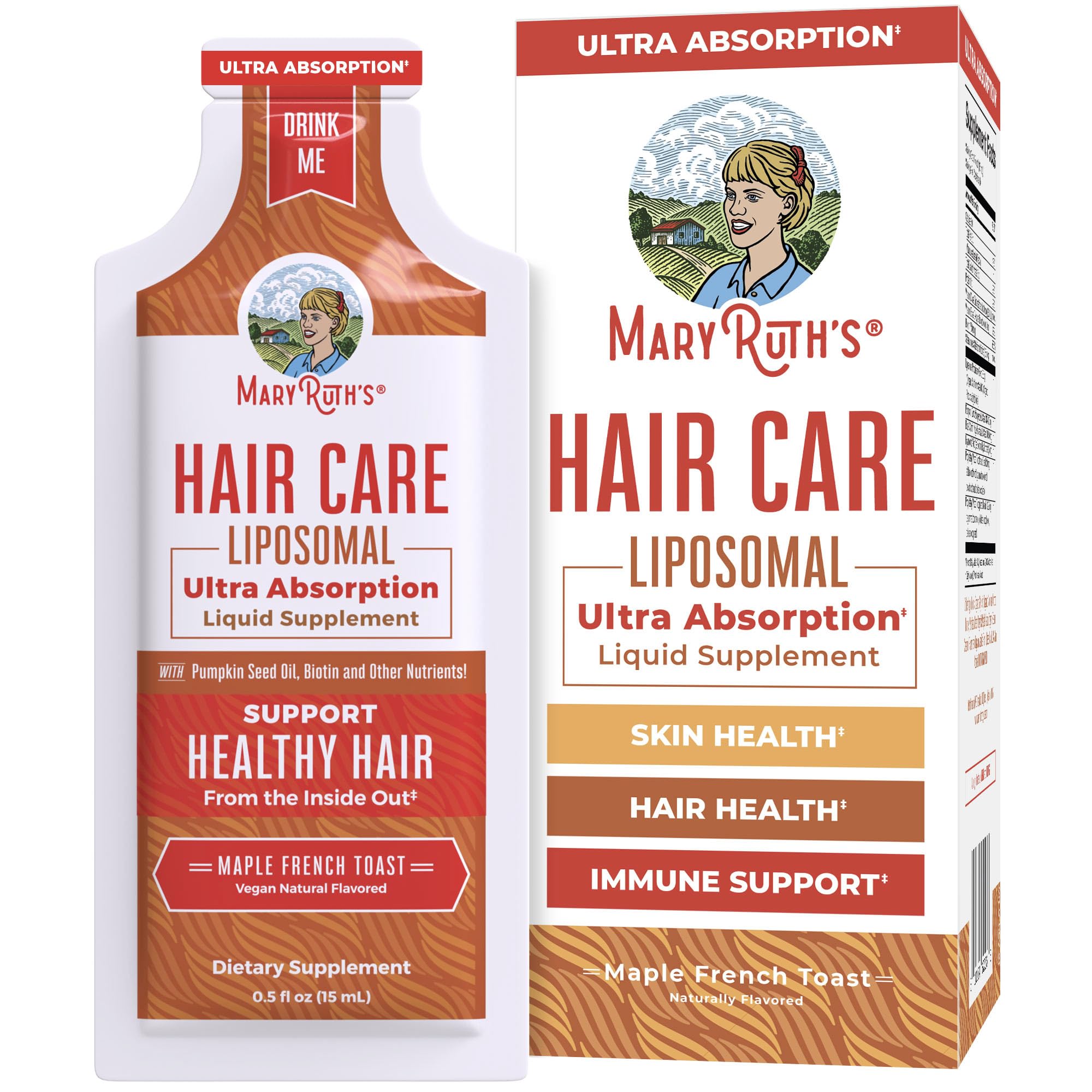 MARYRUTH'S Hair Care Liposomal, Ultra Absorption, Gluten Free, 14 Servings